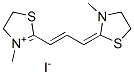 4,5-dihydro-3-methyl-2-[3-(3-methylthiazolidin-2-ylidene)prop-1-enyl]thiazolium iodide 结构式