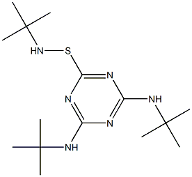 N-tert-butyl-4,6-bis(tert-butylamino)-1,3,5-triazine-2-sulphenamide 结构式