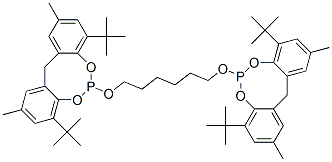 6,6'-[1,6-Hexanediylbis(oxy)]bis[4,8-bis(1,1-dimethylethyl)-2,10-dimethyl-12H-dibenzo[d,g][1,3,2]dioxaphosphocin] 结构式