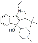 1,4-Dihydro-3-tert-butyl-1-ethyl-4-(1-methyl-4-piperidyl)indeno[1,2-c]pyrazol-4-ol 结构式