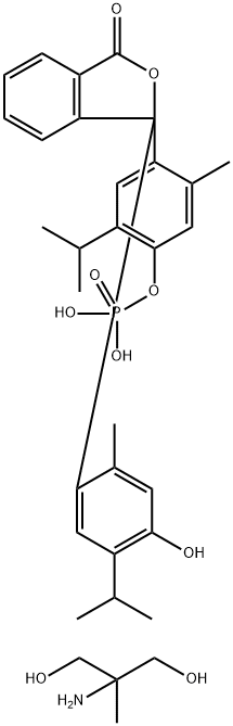 THYMOLPHTHALEIN MONOPHOSPHORIC ACID, DI-2-AMINO-2-METHYL-1,3-PROPANEDIOL SALT 结构式