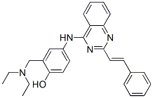 2-(diethylaminomethyl)-4-[[2-(2-phenylethenyl)quinazolin-4-yl]amino]ph enol 结构式