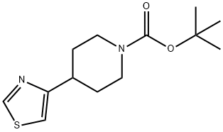 4-(4-Thiazolyl)-1-piperidinecarboxylic acid 1,1<br>-dimethylethyl ester 结构式