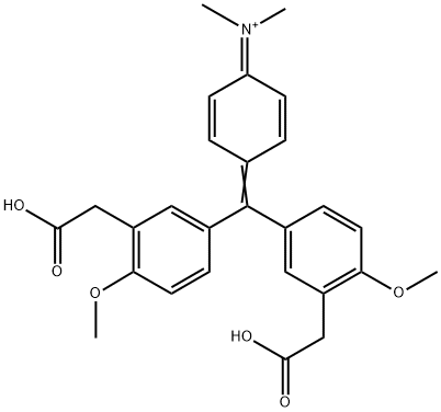 [4-[bis[3-(carboxymethyl)-4-methoxyphenyl]methylene]-2,5-cyclohexadien-1-ylidene]dimethylammonium 结构式