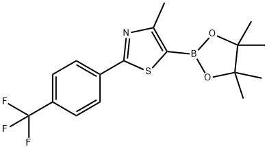 4-METHYL-5-(4,4,5,5-TETRAMETHYL-1,3,2-DIOXABOROLAN-2-YL)-2-[4-(TRIFLUOROMETHYL)PHENYL]-1,3-THIAZOLE 结构式