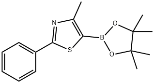 4-甲基-2-苯基-5-(4,4,5,5-四甲基-1,3,2-二氧硼烷)-1,3-噻唑 结构式