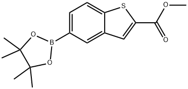 5-(4,4,5,5-四甲基-1,3,2-二噁硼烷-2-基)苯并噻吩-2-羧酸甲酯 结构式