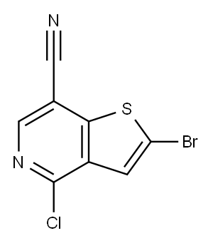 2-BROMO-4-CHLOROTHIENO[3,2-C]PYRIDINE-7-CARBONITRILE 结构式