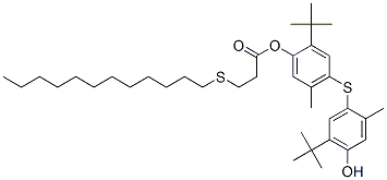 2-(1,1-dimethylethyl)-4-[[5-(1,1-dimethylethyl)-4-hydroxy-2-methylphenyl]thio]-5-methylphenyl 3-(dodecylthio)propionate 结构式