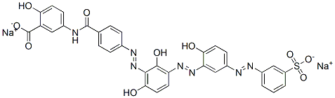 disodium 5-[[4-[[2,6-dihydroxy-3-[[2-hydroxy-5-[(3-sulphonatophenyl)azo]phenyl]azo]phenyl]azo]benzoyl]amino]salicylate 结构式