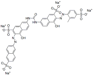 4-Hydroxy-7-[[[[5-hydroxy-6-[(2-methyl-4-sulfophenyl)azo]-7-sulfo-2-naphthalenyl]amino]carbonyl]amino]-3-[(6-sulfo-2-naphthalenyl)azo]-2-naphthalenesulfonic acid tetrasodium salt 结构式