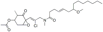 N-[3-(4-Acetoxy-3-methyl-2-oxo-7-oxabicyclo[4.1.0]heptan-1-yl)-2-chloro-2-propenyl]-7-methoxy-N-methyl-4-tetradeceneamide 结构式