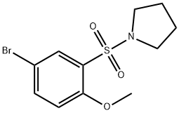 1-(5-溴-2-甲氧基苯基磺酰)吡咯啉 结构式