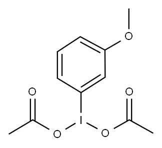 双(乙酸根合-O)(3-甲氧)碘 结构式