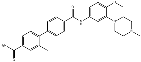 2-METHYL-BIPHENYL-4,4'-DICARBOXYLIC ACID 4-AMIDE 4'-([4-METHOXY-3-(4-METHYL-PIPERAZIN-1-YL)-PHENYL]-AMIDE) 结构式