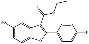 2-(4-氟苯基)-5-羟基苯并呋喃-3-羧酸乙酯 结构式