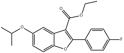 乙基2-(4-氟苯基)-5-异丙氧基苯并呋喃-3-羧酸乙酯 结构式