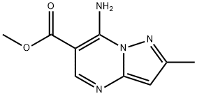 7-氨基-2-甲基吡唑并[1,5-A]嘧啶-6-羧酸甲酯 结构式