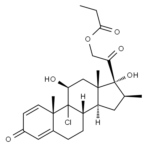 倍氯米松21-丙酸酯 结构式