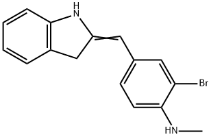 2-Bromo-4-(1H-indol-2(3H)-ylidenemethyl)-N-methylaniline 结构式