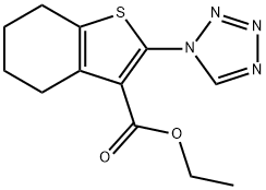 2-(1,2,3,4-四唑-1-基)-4,5,6,7-四氢-1-苯并噻吩-3-甲酸乙酯 结构式