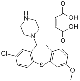 8-Chloro-3-methoxy-10-piperazino-10,11-dihydrodibenzo(b,f)thiepin male ate 结构式