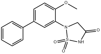 5-(4-甲氧基[1,1'-联苯]-3-基)-1,2,5-噻二唑烷-3-酮 1,1-二氧化物 结构式