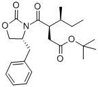 3-(4-Benzyl-2-oxo-oxazolidine-3-carbonyl)-4-methyl-hexanoic acid tert-butyl ester 结构式