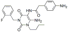 Benzeneacetamide,  4-amino-N-[6-amino-1-butyl-3-[(2-fluorophenyl)methyl]-1,2,3,4-tetrahydro-2,4-dioxo-5-pyrimidinyl]- 结构式