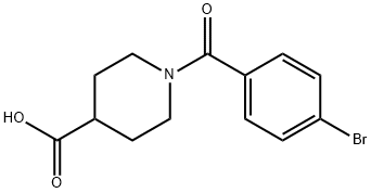 1-(4-溴苯甲酰基)-4-哌啶甲酸 结构式