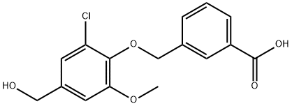 3-[[2-CHLORO-4-(HYDROXYMETHYL)-6-METHOXYPHENOXY]METHYL]-BENZOIC ACID 结构式