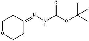 N'-(四氢吡喃-4-亚基)肼基羧酸叔丁酯 结构式