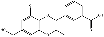 3-[[2-CHLORO-6-ETHOXY-4-(HYDROXYMETHYL)PHENOXY]METHYL]-BENZOIC ACID 结构式