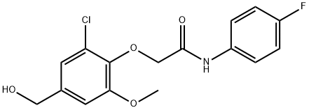 2-[2-CHLORO-4-(HYDROXYMETHYL)-6-METHOXYPHENOXY]-N-(4-FLUOROPHENYL)-ACETAMIDE 结构式