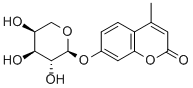 4-甲基香豆素基-Α-L-吡喃阿拉伯糖苷 结构式