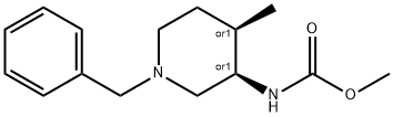 REL-N-[(3R,4R)-4-甲基-1-(苯基甲基)-3-哌啶基]氨基甲酸甲酯 结构式