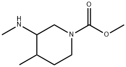 1-Piperidinecarboxylic  acid,  4-methyl-3-(methylamino)-,  methyl  ester 结构式