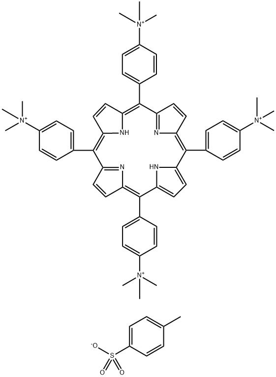 5,10,15,20-四(4-三甲氨基)苯基卟啉四甲苯磺酸盐 结构式