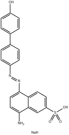 8-AMINO-5-(4'-HYDROXYBIPHENYL-4-YLAZO)NAPHTHALENE-2-SULFONATE SODIUM, MONOHYDRATE 结构式
