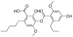 2-Hydroxy-3-[(4-hydroxy-2-methoxy-6-propylbenzoyl)oxy]-4-methoxy-6-pentylbenzoic acid 结构式