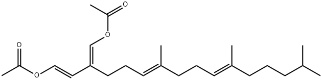 (1E,6E,10E)-3-[(E)-Acetoxymethylene]-7,11,15-trimethyl-1,6,10-hexadecatriene-1-ol acetate 结构式