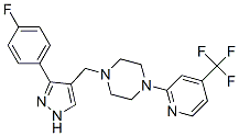 PIPERAZINE, 1-[[3-(4-FLUOROPHENYL)-1H-PYRAZOL-4-YL]METHYL]-4-[4-(TRIFLUOROMETHYL)-2-PYRIDINYL]- 结构式