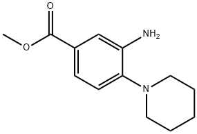 3-氨基-4-(1-哌啶基)苯甲酸甲酯 结构式