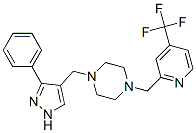 PIPERAZINE, 1-[(3-PHENYL-1H-PYRAZOL-4-YL)METHYL]-4-[[4-(TRIFLUOROMETHYL)-2-PYRIDINYL]METHYL]- 结构式