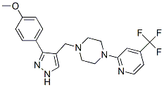 PIPERAZINE, 1-[[3-(4-METHOXYPHENYL)-1H-PYRAZOL-4-YL]METHYL]-4-[4-(TRIFLUOROMETHYL)-2-PYRIDINYL]- 结构式