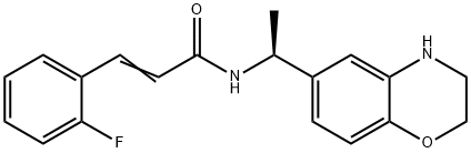 (E)-3-(2-Fluorophenyl)-N-((S)-1-(3,4-dihydro-2H-benzo[1,4]oxazin-6-yl)-ethyl]acrylamide 结构式