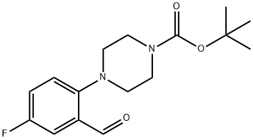 2-(4-BOC-PIPERAZINO-1-YL)-5-FLUOROBENZALDEHYDE 结构式