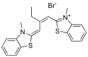 3-methyl-2-[2-[(3-methyl-3H-benzothiazol-2-ylidene)methyl]but-1-enyl]benzothiazolium bromide 结构式