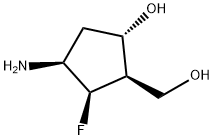 Cyclopentanemethanol, 3-amino-2-fluoro-5-hydroxy-, (1R,2R,3S,5S)- (9CI) 结构式
