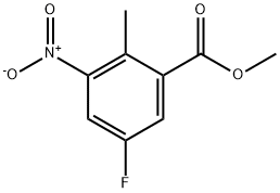 5-氟-2-甲基-3-硝基苯甲酸甲酯 结构式